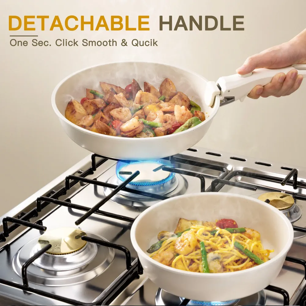20 Piece Ceramic Pots and Pans Set Non Stick, Cookware Astercook