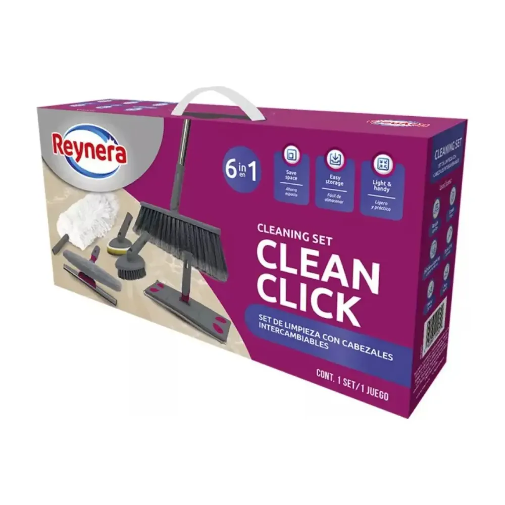 Set Clean Click Limpieza Reynera Cabezas Intercambiables Magenta