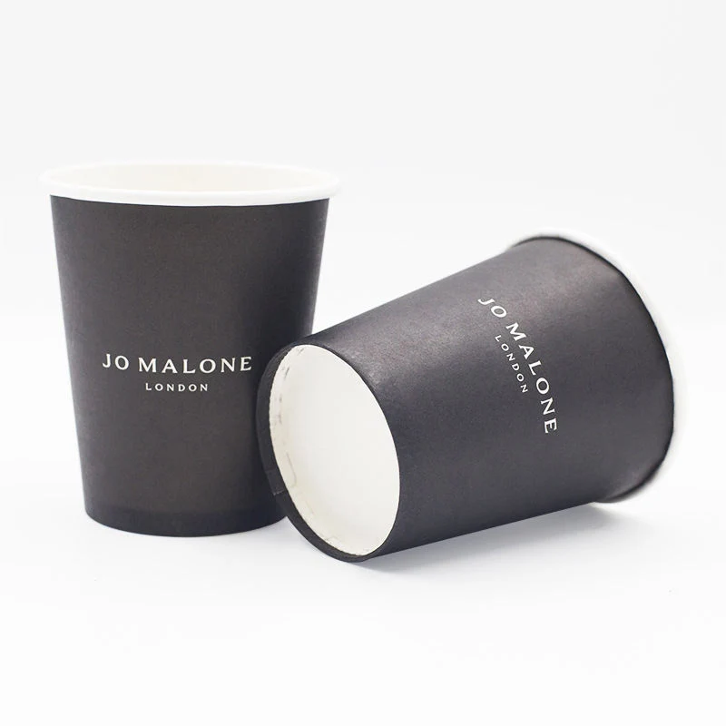 Taza de papel de té y café de pared única desechable personalizada del fabricante con tapa