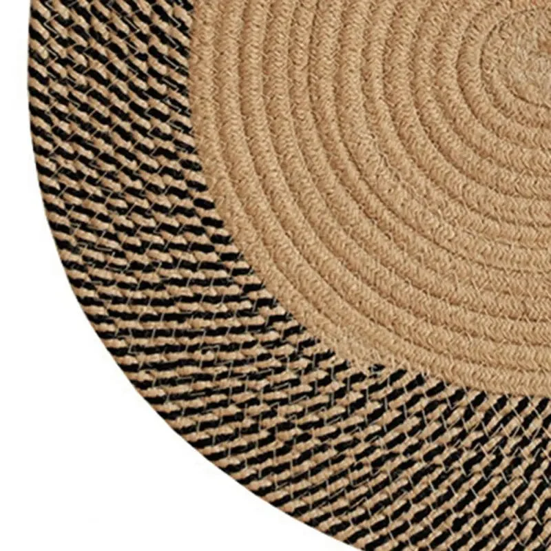Tapis rond jute vintage