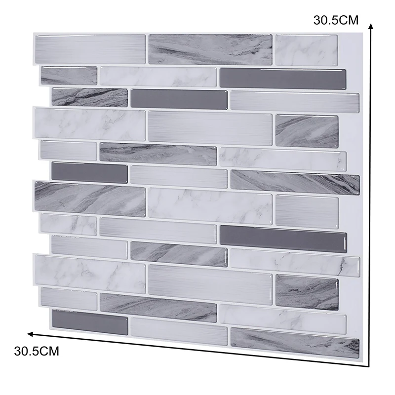 Adhesivo para exteriores para Papier peint en bâton de mosaïque de pays, aspect brique grise, Art mural pour dosseret de c...