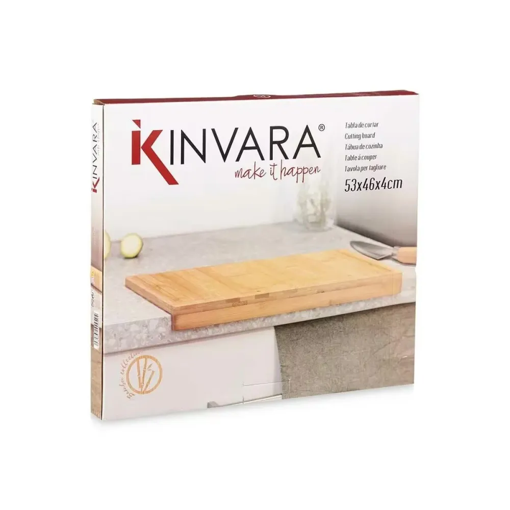 Tabla de Corte de Bambú Profesional XXL – 53 x 46 x 4 cm Kinvara