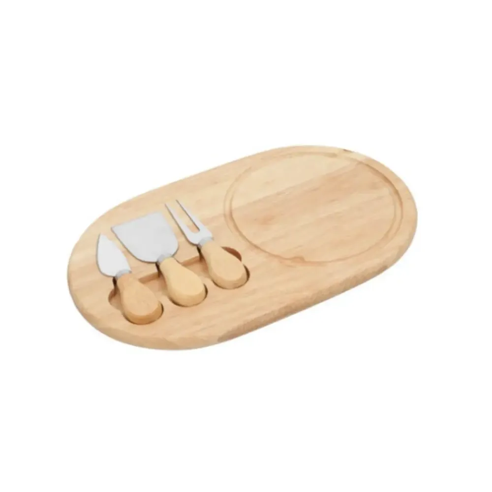 Set Tabla Cuchillo Tenedor Castadel Promoopcion Queso Madera
