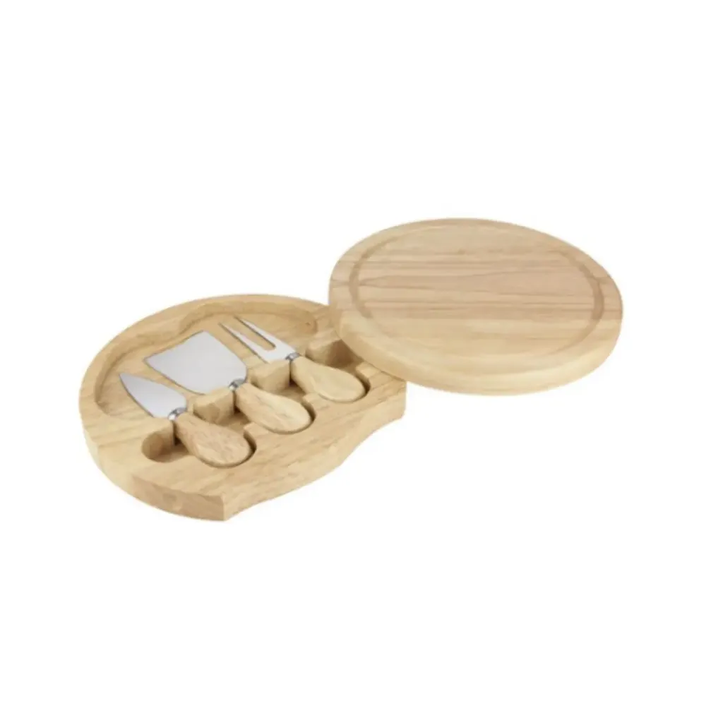 Set Tabla Cuchillo Tenedor Promoopcion Quesos Madera Cocina