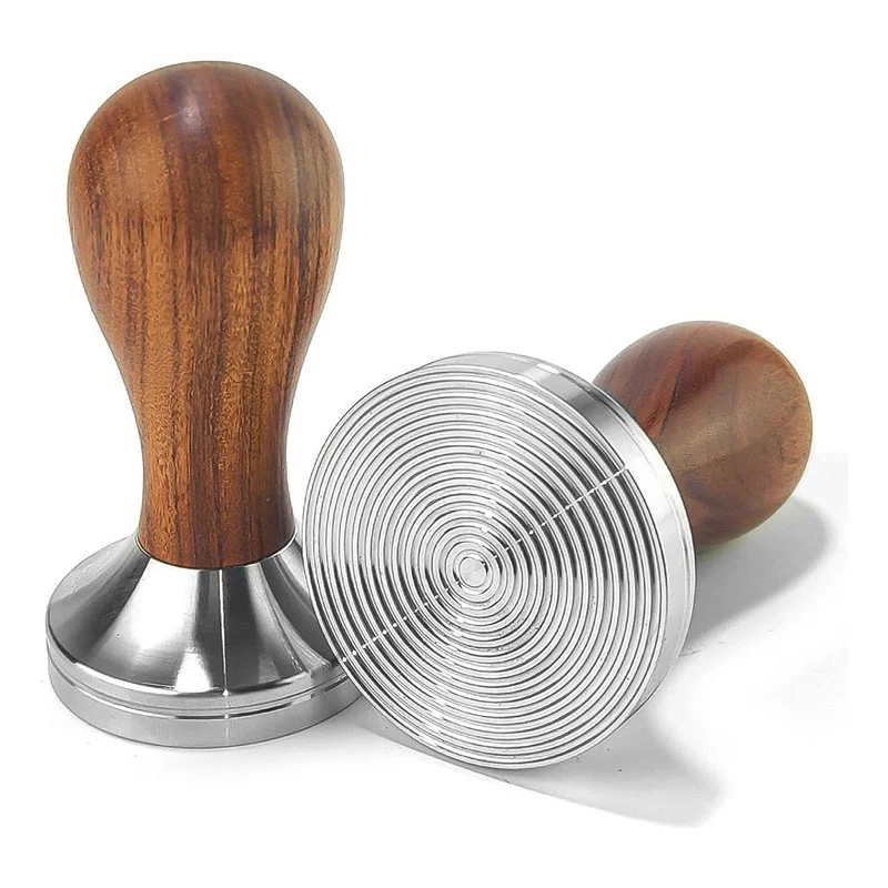 Tamper Acero Madera Para Cafetera Espresso 52mm Barista Cafe Biancci