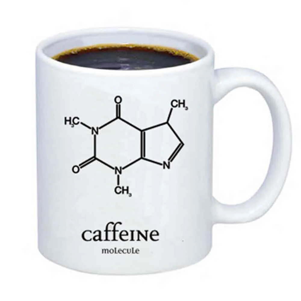 Taza de la molécula de cafeína Geeks