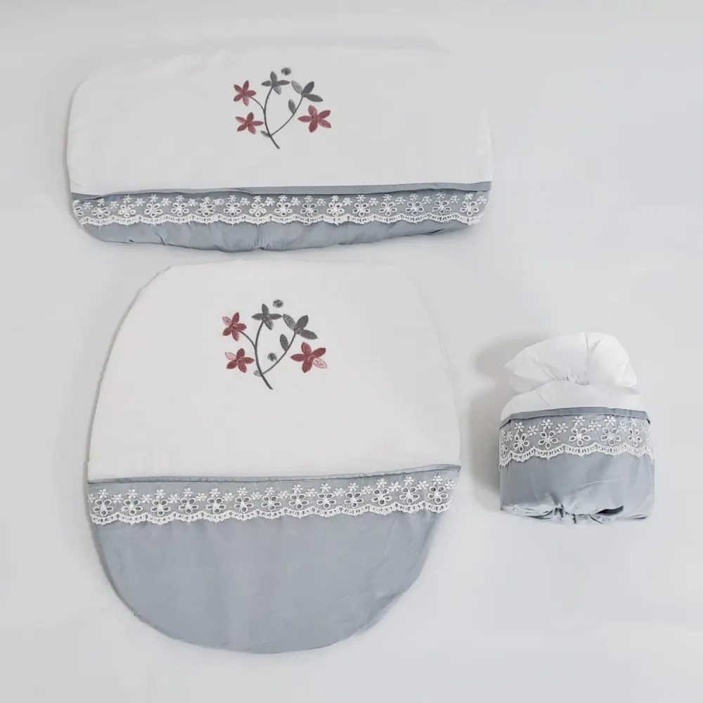 Set 4 Piezas Textil De Baño 144 Hilos Bordado Spring Chantilly