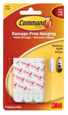 Tiras de repuesto de espuma 3M Command Medium de 2,75 pulgadas de largo, paquete de 12 - Oferta de la semana