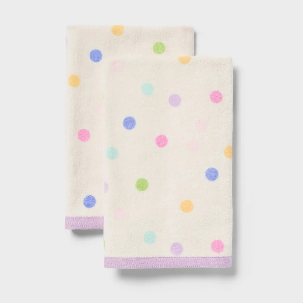 2pk Easter Polka Dot Hand Towel Set Room Essentials