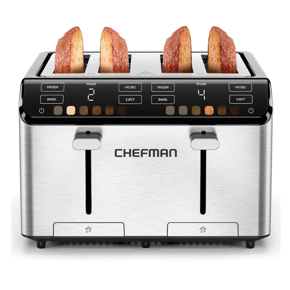Chefman - Smart Touch Tostador 4 rebanadas digital, 6 definiciones de tonalidad. Chefman Mexico