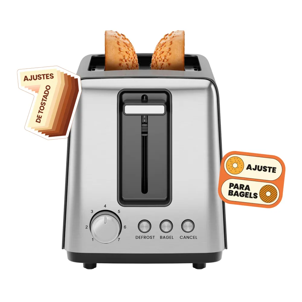 Chefman - Tostador de 2 rebanadas: Tostador de Pan y Tostador de Bagel ChefmanMexico