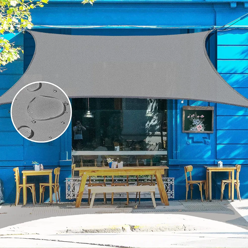 Toldo Impermeable Triangular o Cuadrado Gris Bloque Uv Teletiendauy