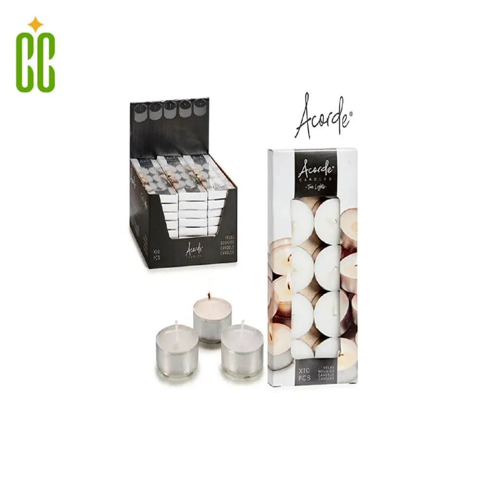 Acorde Candles Tea Lights, 10 Pcs Cosmo Cosmetics