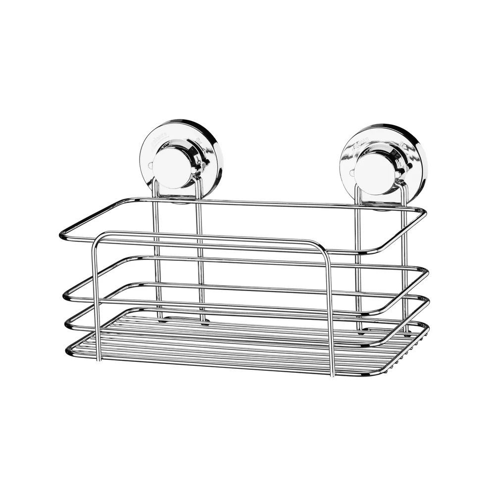 Cesta multiusos Pratiicta con ventosas plateado Future