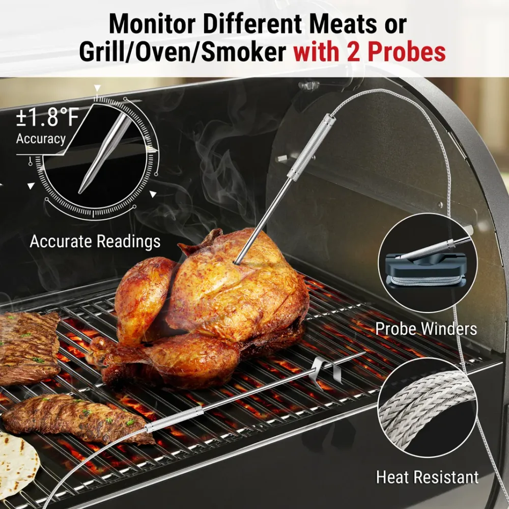 Termómetro para carne Bluetooth TP910 de 650 pies ThermoPro